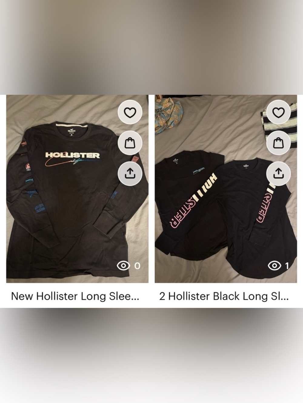 Hollister bundle Black Long Sleeve Tee also brown long sleeve and tshirt